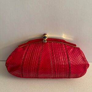 Gorgeous Red JUDITH LEIBER Evening Bag!